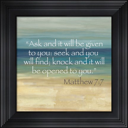 Framed Navy Blue Horizons Scripture II Print