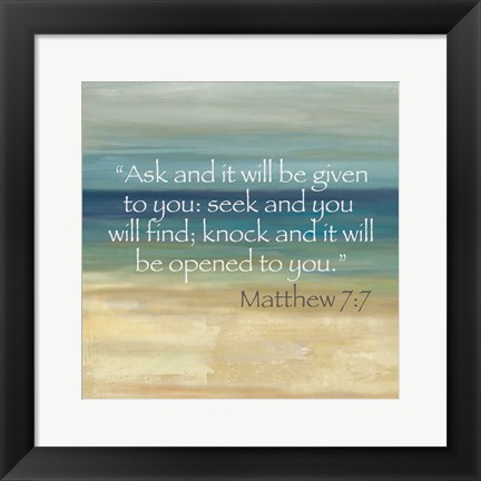 Framed Navy Blue Horizons Scripture II Print