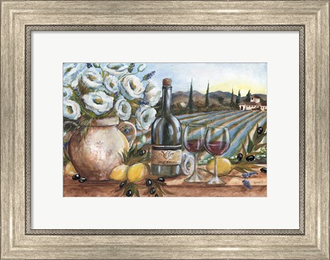 Framed Provence Wine Landscape Print