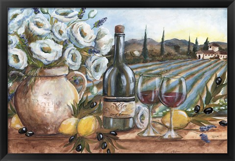 Framed Provence Wine Landscape Print