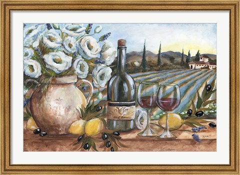 Framed Provence Wine Landscape Print