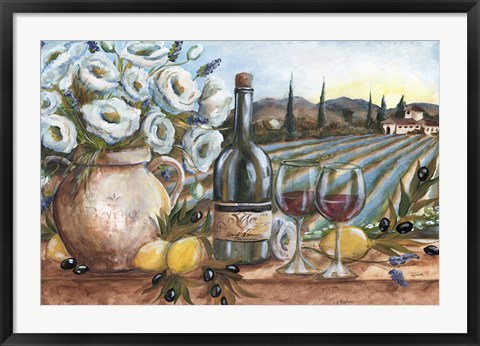 Framed Provence Wine Landscape Print