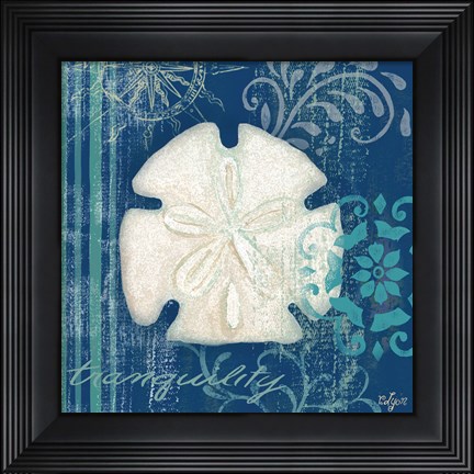 Framed Navy Blue Spa Shells II Print