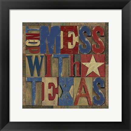 Framed Texas Printer Block I Print