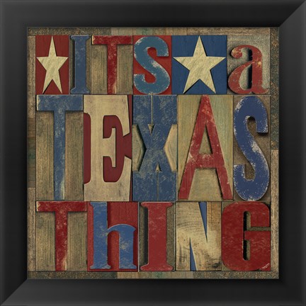 Framed Texas Printer Block III Print