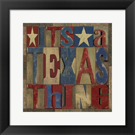 Framed Texas Printer Block III Print