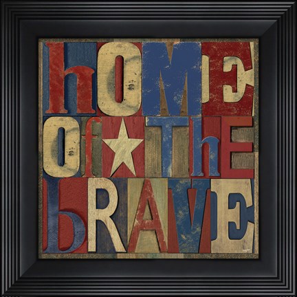 Framed Patriotic Printer Block I Print