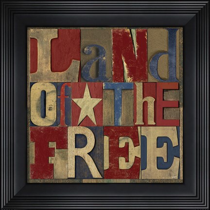 Framed Patriotic Printer Block II Print