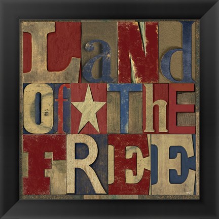 Framed Patriotic Printer Block II Print