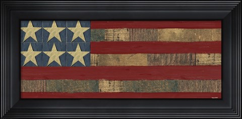 Framed Patriotic Printer Block Panel I Print