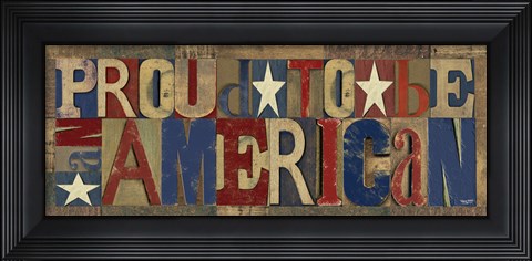 Framed Patriotic Printer Block Panel II Print