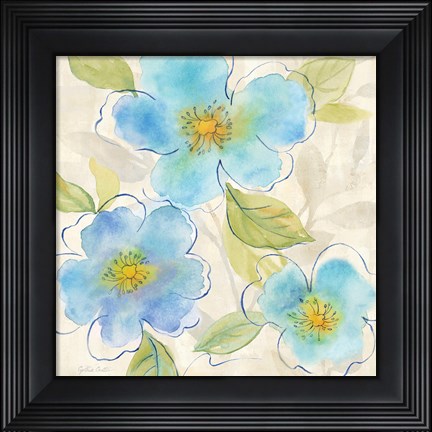 Framed Blue Poppy Garden II Print