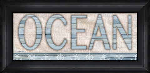 Framed Driftwood Beach Sign II Print