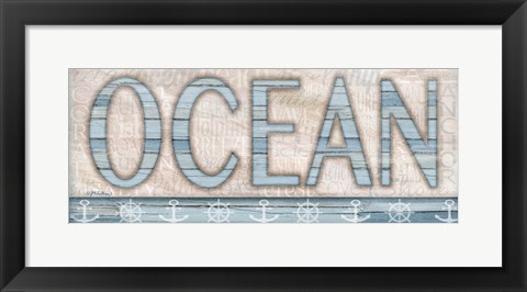 Framed Driftwood Beach Sign II Print