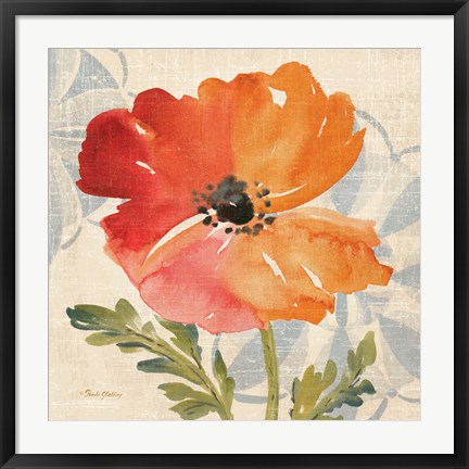 Framed Watercolor Poppies V Print