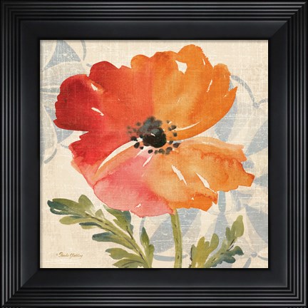 Framed Watercolor Poppies V Print