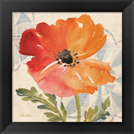 Framed Watercolor Poppies V Print