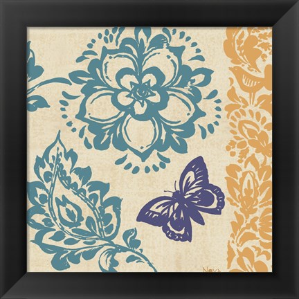 Framed Blue Indigo Butterfly II Print