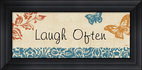 Framed Blue Indigo Sentiment Panel I Print
