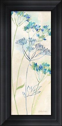 Framed Indigo Wildflowers Panel I Print