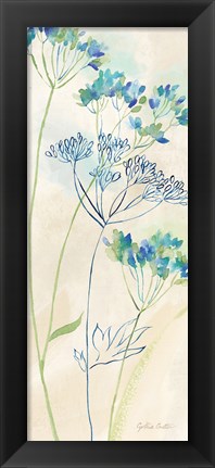 Framed Indigo Wildflowers Panel I Print