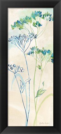 Framed Indigo Wildflowers Panel II Print