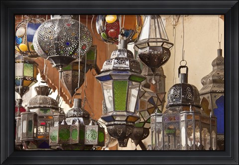 Framed Decorative Lanterns in Fes Medina, Morocco Print