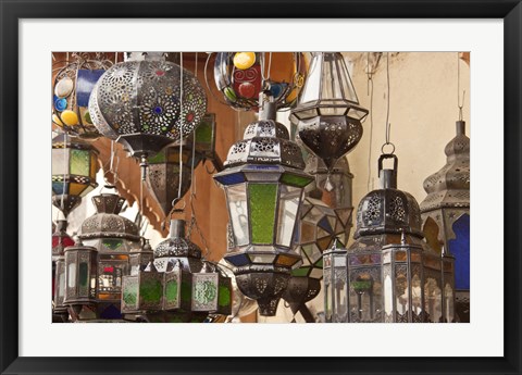 Framed Decorative Lanterns in Fes Medina, Morocco Print