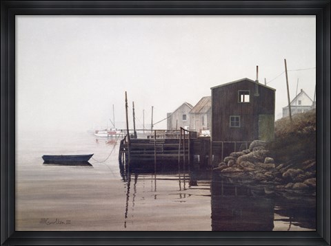 Framed Misty Harbor Print