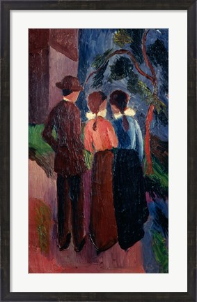 Framed Promenade Of Three People I,  1914 Print