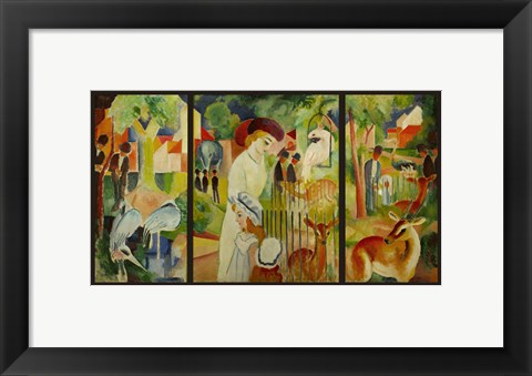 Framed Large Zoological Garden (Triptych) Print