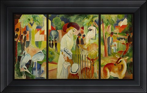 Framed Large Zoological Garden (Triptych) Print