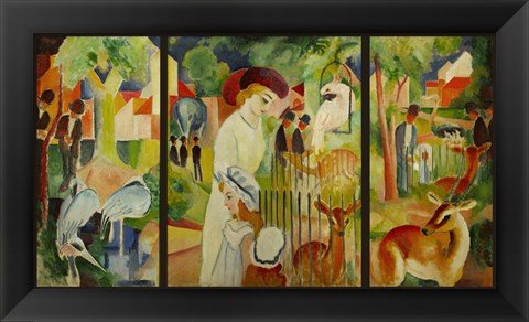 Framed Large Zoological Garden (Triptych) Print