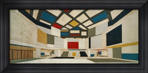 Framed Colored Design For The Central Hall Of A University, 1923 Print
