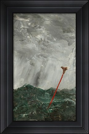 Framed Stormy Sea  Red Stick, 1892 Print