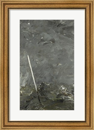 Framed Stormy Sea  White Stick, 1892 Print