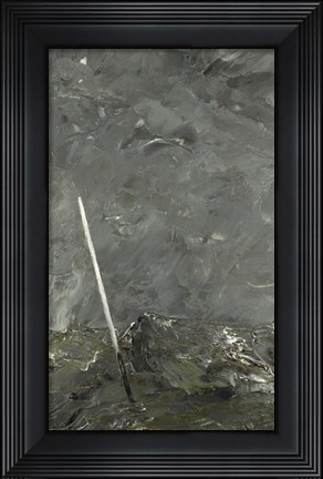 Framed Stormy Sea  White Stick, 1892 Print