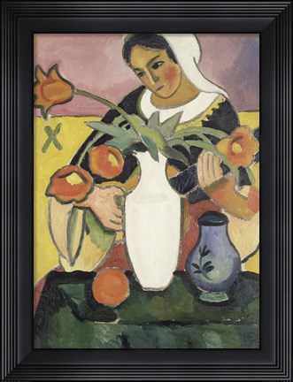 Framed Lute Player, 1910 Print