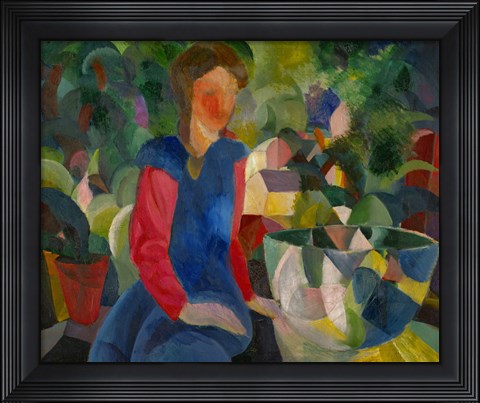 Framed Girl With Fish-Bowl, 1914 Print