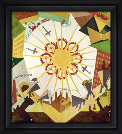 Framed Mystery Bouffe Stage Design, 1919 Print