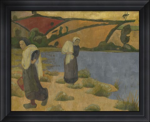 Framed Washerwomen At The Laita River, Near Pouldu, 1892 Print