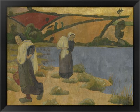 Framed Washerwomen At The Laita River, Near Pouldu, 1892 Print