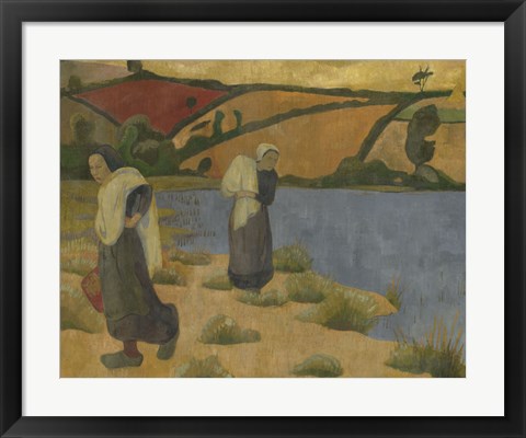Framed Washerwomen At The Laita River, Near Pouldu, 1892 Print
