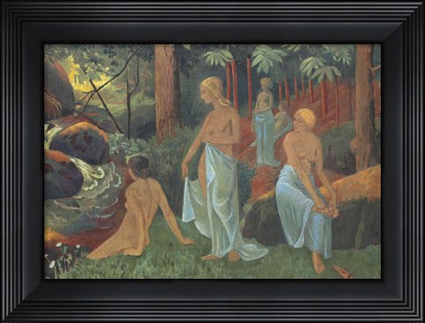 Framed Bathers With White Veils Print