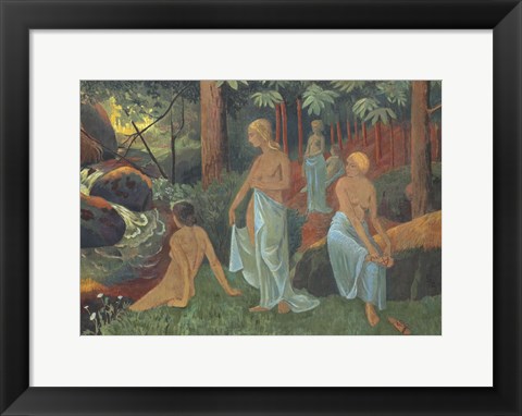 Framed Bathers With White Veils Print