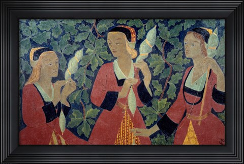 Framed Three Spinners, 1918 Print