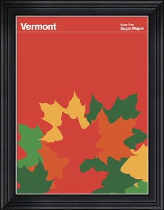 Framed Montague State Posters - Vermont Print