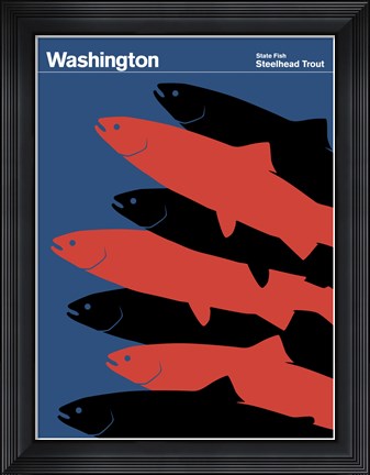 Framed Montague State Posters - Washington Print