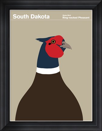 Framed Montague State Posters - South Dakota Print