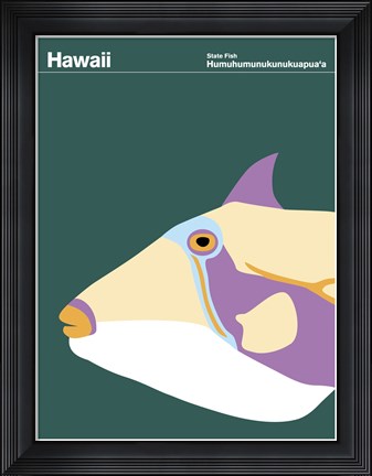 Framed Montague State Posters - Hawaii Print